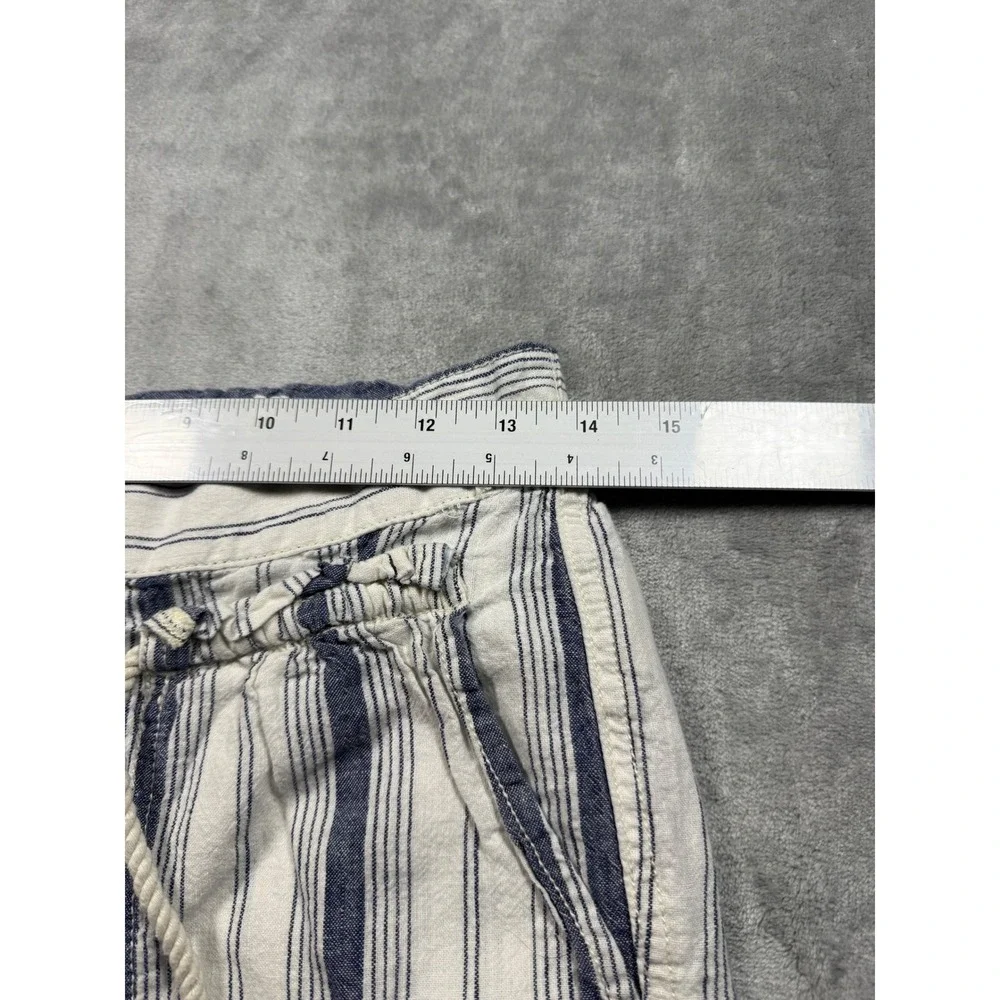 Anthropologie Seashore Striped Linen Blend Drawstring Pants Size 2P - Picture 10 of 13